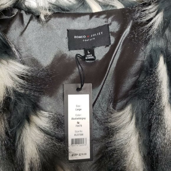 Romeo and Juliet Couture Faux Fur Jacket - White - Picture 6 of 6